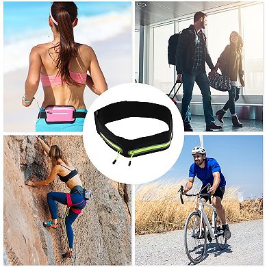 1 Pc Reflective Double Pocket Running Waist Pack for Hiking Gym