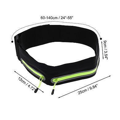 1 Pc Reflective Double Pocket Running Waist Pack for Hiking Gym