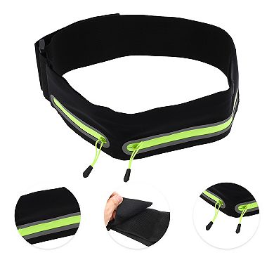 1 Pc Reflective Double Pocket Running Waist Pack for Hiking Gym