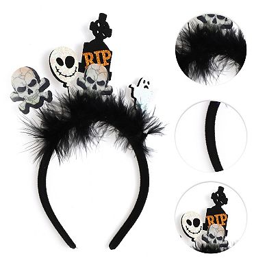 Classic Tombstones Pattern Headband 4.72" Diameter Black 1 Pc