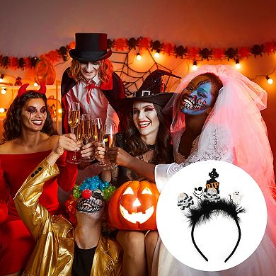 Classic Tombstones Pattern Headband 4.72" Diameter Black 1 Pc