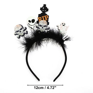 Classic Tombstones Pattern Headband 4.72" Diameter Black 1 Pc