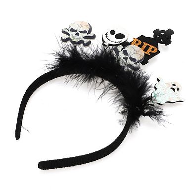 Classic Tombstones Pattern Headband 4.72" Diameter Black 1 Pc