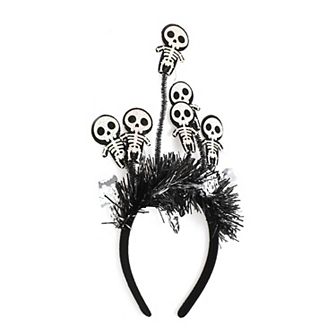 Classic Skull Man Pattern Headband 4.72" Diameter Black White 1 pc