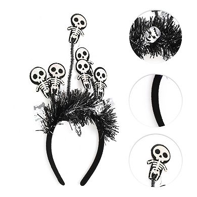Classic Skull Man Pattern Headband 4.72" Diameter Black White 1 Pc