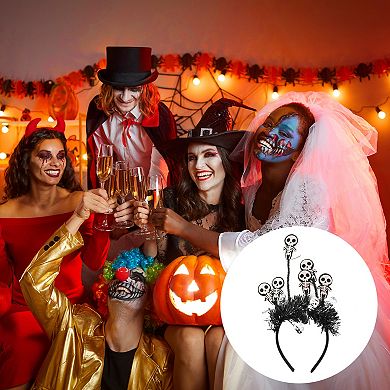 Classic Skull Man Pattern Headband 4.72" Diameter Black White 1 Pc