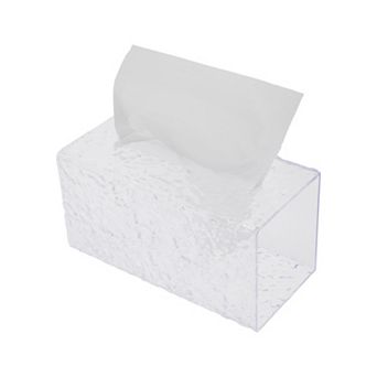 1 pc Large Rectangular Glacier Pattern Tissue Box Cover for Bedroom Table Clear