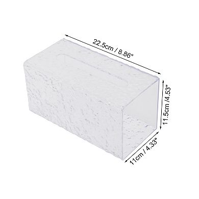 1 Pc Large Rectangular Glacier Pattern Tissue Box Cover for Bedroom Table Clear