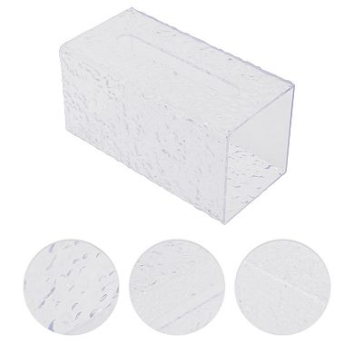 1 Pc Large Rectangular Glacier Pattern Tissue Box Cover for Bedroom Table Clear