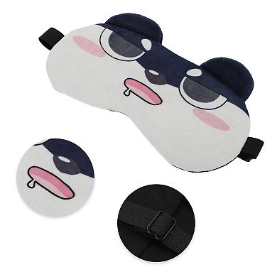 Soft Cartoon Stare Eyes Sleep Mask Black White Eye Shade Cover for Travel 1 Pc