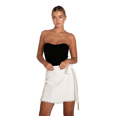 There She Goes Frayed Edge Skirt