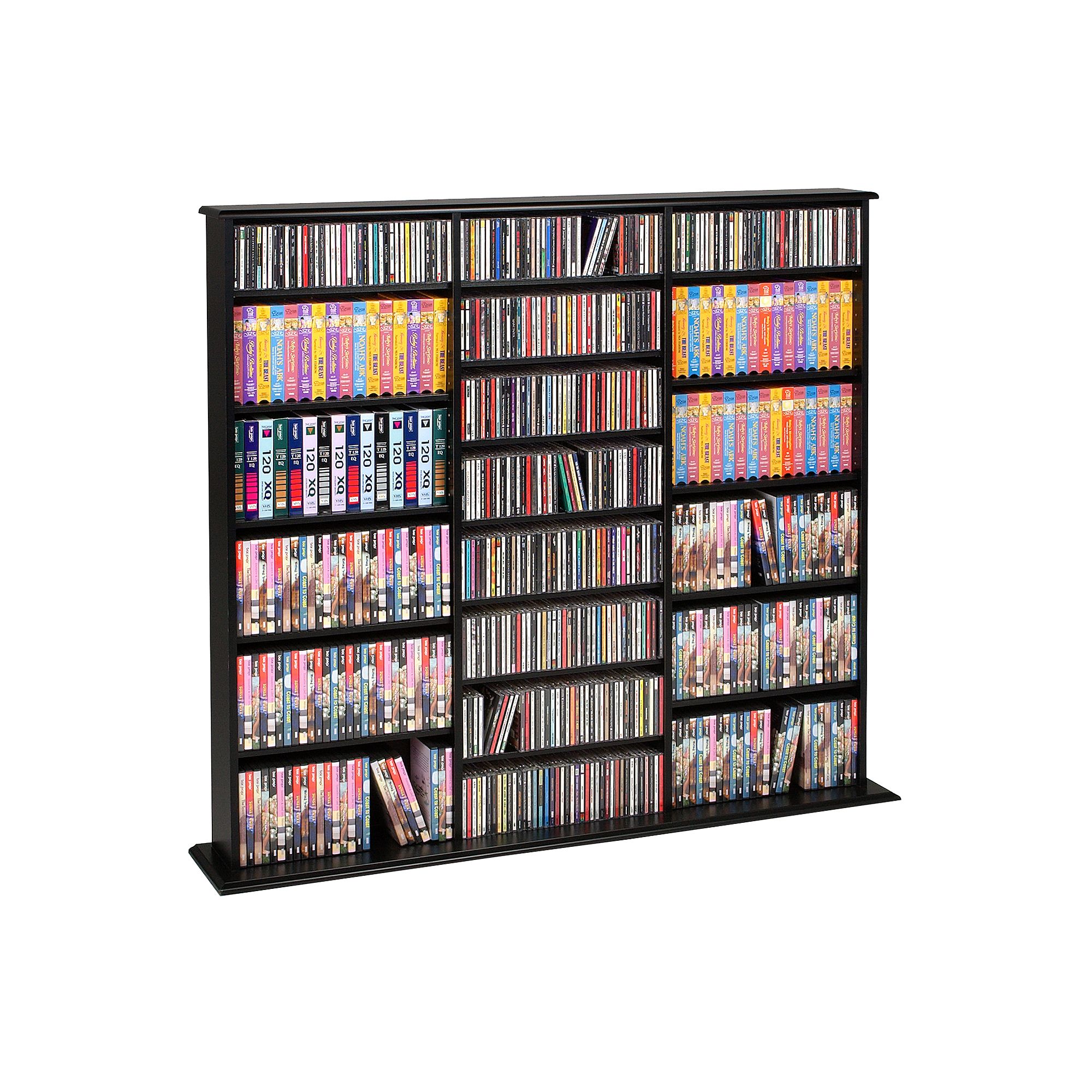 Prepac Triple Width Multimedia Wall Storage, Black