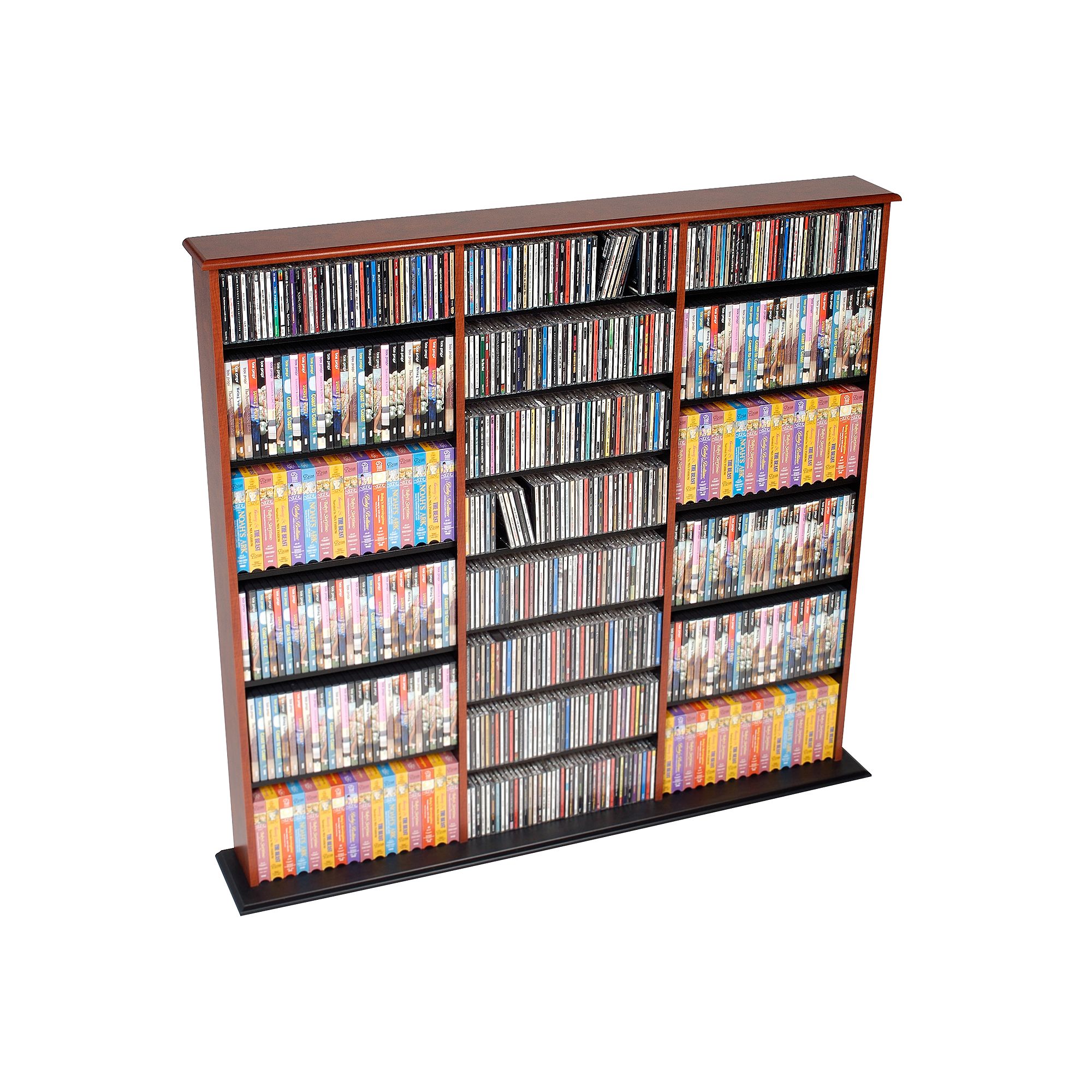 Prepac Triple Width Multimedia Wall Storage, Red