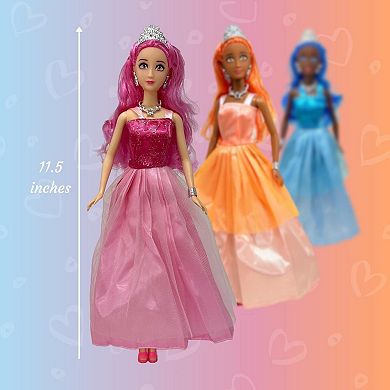 The New York Doll Collection 11.5 Inch Princess Dolls 3 Pack