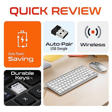 Delton KB35 Wireless Keyboard & Mouse Combo, 2.4GHz, Noiseless (DKMKITMIN35)