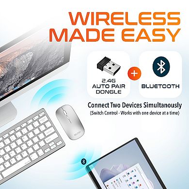 Delton KB35 Wireless Keyboard & Mouse Combo, 2.4GHz, Noiseless (DKMKITMIN35)