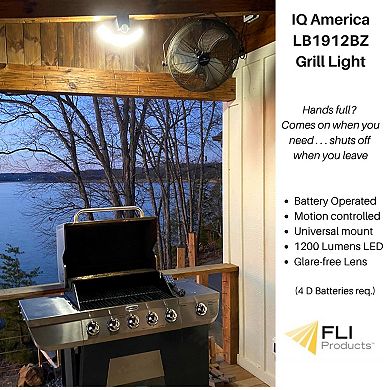 IQ America Battery-Powered Motion Security Flood Light 1200 Lumen LED