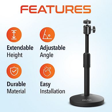 Delton T301 Webcam Stand, Adjustable Height & 360° Swivel (DCT301)