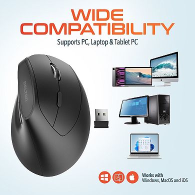 Delton S12P Vertical Wireless Mouse, 2.4G Connection (DMERGS12P-WB)