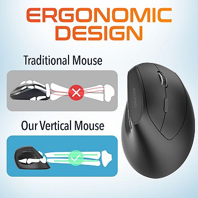Delton S12P Vertical Wireless Mouse, 2.4G Connection (DMERGS12P-WB)