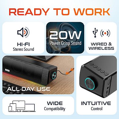 Delton SB200 Bluetooth Soundbar, 20W, 10Hrs Playtime (DSB200)