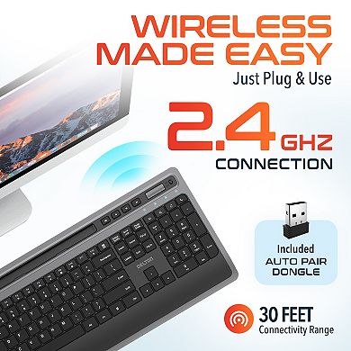 Delton T42 Ergonomic Wireless Keyboard with Tablet Holder (DKBT42)