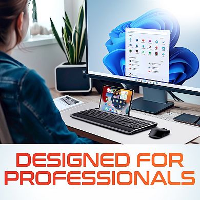 Delton T42 Ergonomic Wireless Keyboard with Tablet Holder (DKBT42)