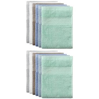 12 Pack Cotton Dish Clothes Set, Absorbent Kitchen Towels Set, 13 X13 Inches