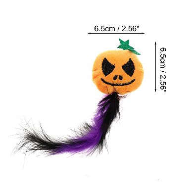 1 Pc Smirking Pumpkin Cat Teaser Toys with Feather for Indoor