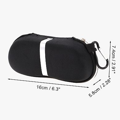 Zipper Hook Yype Eyeglasses Case Eyeglasses Storage 6.3"x2.28"x2.91" Black