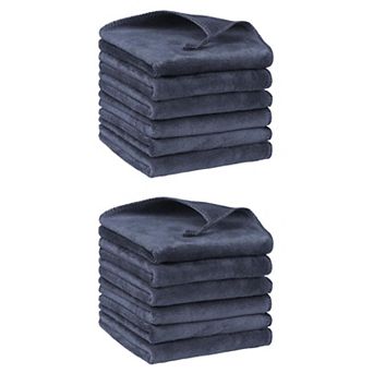 12 Pack Microfiber Kitchen Towels Set, Thick Absorbent Dish Clothes Set 12" x 12"