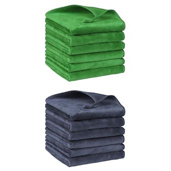 12 Pack Microfiber Kitchen Towels Set, Thick Absorbent Dish Clothes Set 12" x 12"