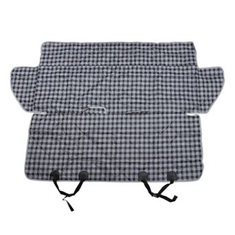 Durable Car Seat Cover for Pet Lattice Style Blue White 1 pc