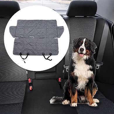 Durable Car Seat Cover for Pet Lattice Style Blue White 1 Pc