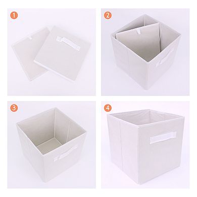 Fabric Storage Cube with Handle, Storage Bin for Shelves Closet, Collapsible Storage Basket