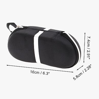 Zipper Eyeglasses Case Portable Eyeglasses Storage 6.3"x2.28"x2.91" Black