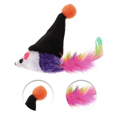 1 Pc Lightweight Mouse Shape Cat Teaser Toys with Feather for Outdoor