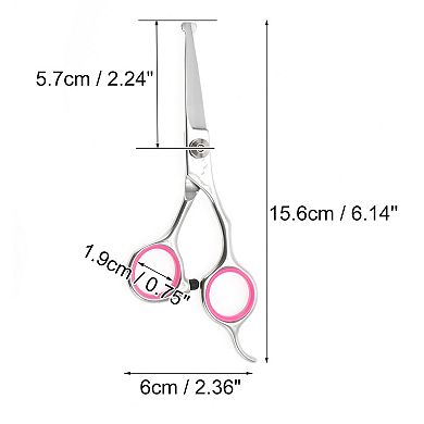 1 Pc Round Head Dog Grooming Scissors for Pets Shop 5 Inches Silver Tone Pink