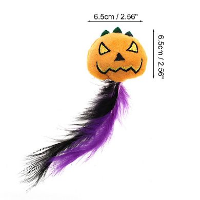 1 Pc Smiles Pumpkin Cat Teaser Toys with Feather for Indoor