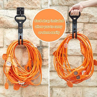 50FT Multi-Outlet Extension Power Cord 3 Prong