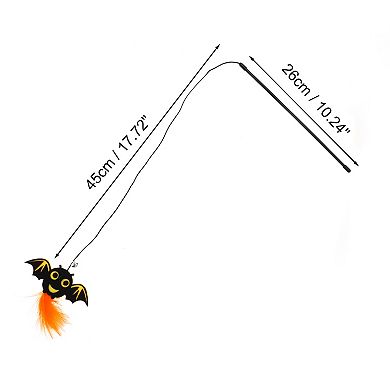 1 Pc Portable Bats Pattern Cat Playing Rod for Indoor