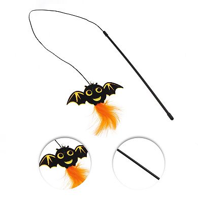1 Pc Portable Bats Pattern Cat Playing Rod for Indoor