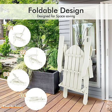 Foldable Weather Resistant Patio Chair With Built-in Cup Holder