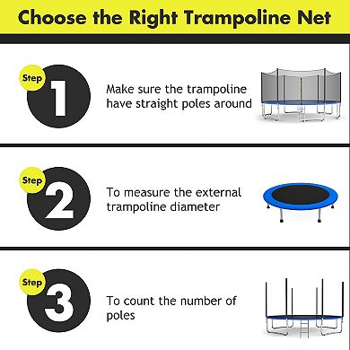 15 FT Trampoline Safety Replacement Protection Enclosure Net