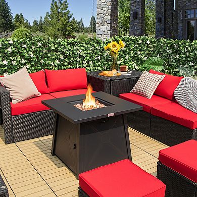 30-inch Square Propane Fire Pit Table With Waterproof Cover