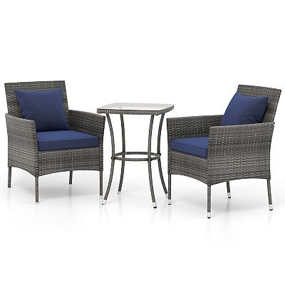 Pieces Patio Furniture Set with Cushioned Patio Chairs and