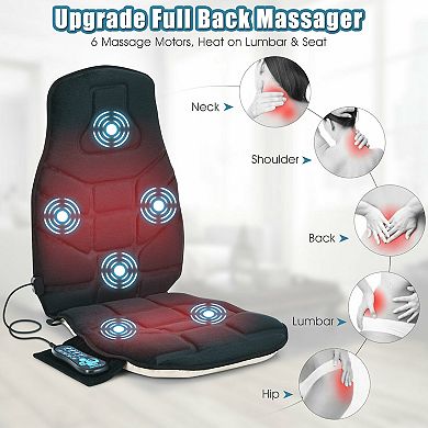 Seat Cushion Massager With Heat And 6 Vibration Motors For Home