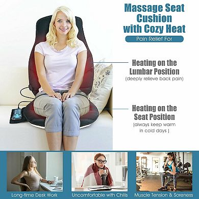 Seat Cushion Massager With Heat And 6 Vibration Motors For Home