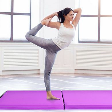 Folding Gymnastics Mat 6 x 2 Ft Exercise Mat with Carry Handles