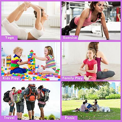 Folding Gymnastics Mat 6 x 2 Ft Exercise Mat with Carry Handles